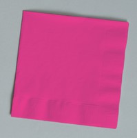 Disposable Hot Magenta Paper Beverage Napkins - Posh Party Supplies