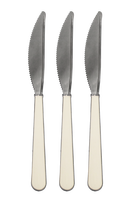 Duo Silver and Cream Handle Plastic Knives - 20 Knives