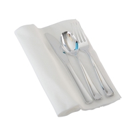 polished silver cutlery napkin rolls