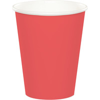 Coral 9 oz Paper Cups