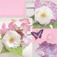 Bright Summer day with pink colored background