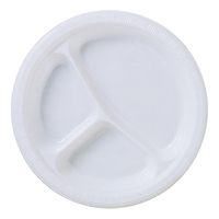 Disposable 10.25" White Divided Plastic Dinner Plates  - Posh Party Supplies
