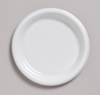 Disposable White 8.75" Plastic Dinner Plates  - Posh Party Supplies