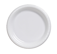 Disposable White 10.25" Plastic Banquet Plates  - Posh Party Supplies