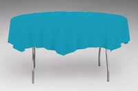 Disposable Turquoise Round Paper Tablecloths - Posh Party Supplies