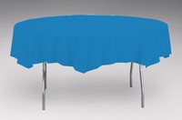 Disposable True Blue Round Paper Tablecloths - Posh Party Supplies