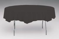 Disposable Black Velvet Round Paper Tablecloths - Posh Party Supplies