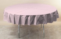 Disposable Classic Pink Round Paper Tablecloths - Posh Party Supplies