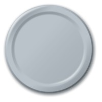 Disposable Shimmering Silver Dessert Plates - Posh Party Supplies
