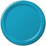 Disposable Turquoise 6.75" Paper Dessert Plates - Posh Party Supplies