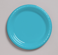 Disposable Bermuda Blue Plastic 10.25" Dinner Plates  - Posh Party Supplies