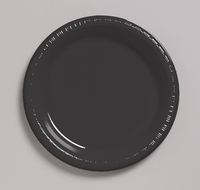 Disposable Black 8.75" Plastic Dinner Plates - Posh Party Supplies
