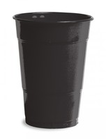 Disposable Black 16 Oz. Solid Plastic Cups - Posh Party Supplies