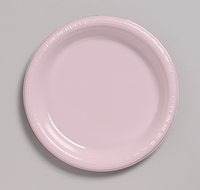 Disposable Classic Pink Plastic 10.25" Dinner Plates  - Posh Party Supplies