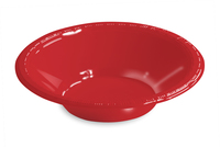 Disposable Classic Red 12 Oz. Plastic Bowl - Posh Party Supplies