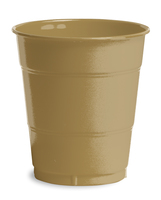 Disposable Glittering Gold 12 Oz. Plastic Cups - Posh Party Supplies