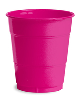 Disposable Hot Magenta 12 Oz. Plastic Cups - Posh Party Supplies