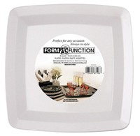Elegant White 7" Square Plastic Lunch Plates  - www.poshpartysupplies.com