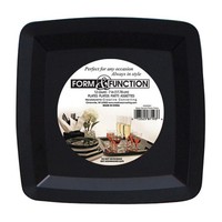 Elegant Black Disposable 7" Square Plastic Lunch Plates  - www.poshpartysupplies.com