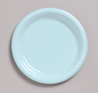 Discounted Pastel Blue Plastic 10.25" Dinner Plates  - Posh Party Supplies