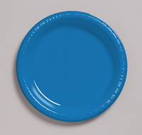 Disposable True Blue 8.75" Plastic Dinner Plates  - Posh Party Supplies