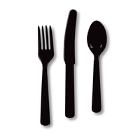 Black Velvet Plastic Spoons, Plastic Forks and Plastic Knives