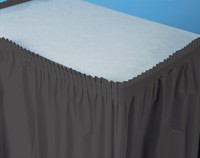 Disposable Black Velvet Plastic 14' Tableskirts - Posh Party Supplies