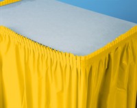 Disposable School Bus Yellow Plastic 14' Tableskirts - Posh Party Supplies