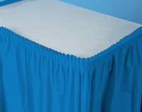 Disposable True Blue Plastic 14' Tableskirts - Posh Party Supplies