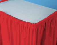 Disposable Classic Red Plastic 14' Tableskirts - Posh Party Supplies