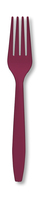 Disposable Burgundy Plastic Forks - Posh Party Supplies
