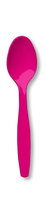Disposable Hot Magenta Plastic Spoons - Posh Party Supplies