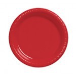 Discounted Classic Red 7" Plastic Dessert Plates  - Posh Party Supplies