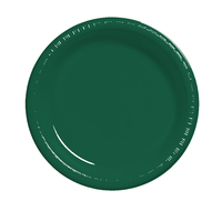 Discounted Hunter Green 7" Plastic Dessert Plates  - Posh Party Supplies