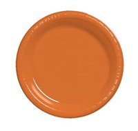 Discounted Sunkissed Orange 7" Plastic Dessert Plates  - Posh Party Supplies