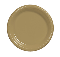 Discounted Glittering Gold 9" Plastic Dinner Plates  - Posh Party Supplies