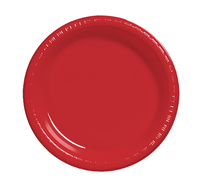 Discounted Classic Red 9" Plastic Dinner Plates  - Posh Party Supplies