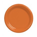 Discounted Sunkissed Orange 9" Plastic Dinner Plates  - Posh Party Supplies