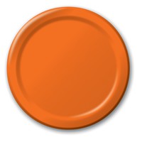 Disposable Sunkissed Orange 8.75" Paper Dinner Plates - Posh Party Supplies