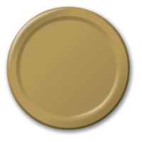Discounted Glittering Gold 10.25" Paper Dinner Plates  - Posh Party Supplies
