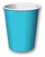 Discounted Bermuda Blue Solid 9 Oz. Hot and Cold Paper Cups - Posh Party Supplies