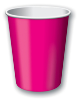 Discounted Hot Magenta Solid 9 Oz. Hot and Cold Paper Cups - Posh Party Supplies