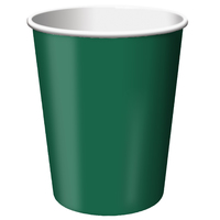 Discounted Hunter Green Solid 9 Oz. Hot and Cold Paper Cups - Posh Party Supplies