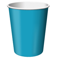 Discounted Turquoise Solid 9 Oz. Hot and Cold Paper Cups - Posh Party Supplies