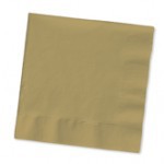 Discounted Solid Glittering Gold Paper Lunch Napkins - Posh Party Supplies